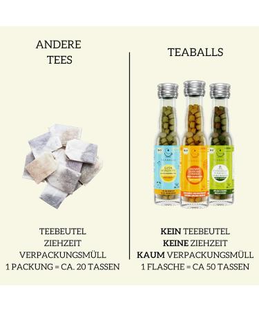 Teaballs Herbal Tea Set - Organic Mint & Ginger | 90-225 Cups | Elegant Wooden Display Gift - Buy Online on SooperMarket.com