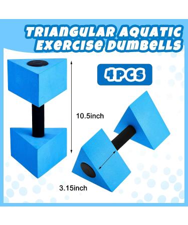 4 Pcs Triangular Aquatic Exercise Dumbbells Set - Blue EVA Foam Water Weights for Pool Exercise - Resistant Water Aerobics Equipment - Buy Online on SooperMarket.com
