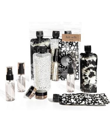 Kitsch Ultimate Travel Set - Set of 11 TSA Approved Leakproof Containers in Black | Ivory - Buy Online on SooperMarket.com