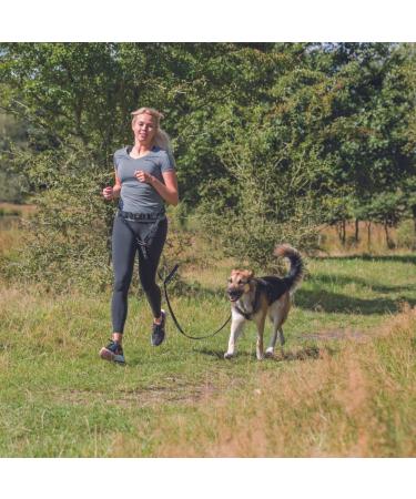 Trixie Dog Jogging Line with Belly Belt (M-L) - 1.10-1.50m 20mm - Ideal Leash for Medium to Large Dogs - Black/Graphite - Perfect for Sports & Activities - Buy Online on SooperMarket.com