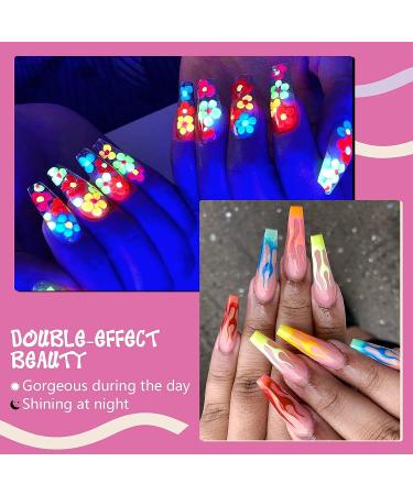 Saviland Glows in The Dark Acrylic Powder Set - 10 Neon Colors for Halloween Nails DIY Manicure - Buy Online on SooperMarket.com