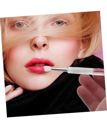 NOLITOY 4pcs Dual-Sided Lip Brush & Makeup Sponge Set | Travel & Applicator Tool for Lipstick & Eyeshadow | Transparent Color - Buy Online on SooperMarket.com