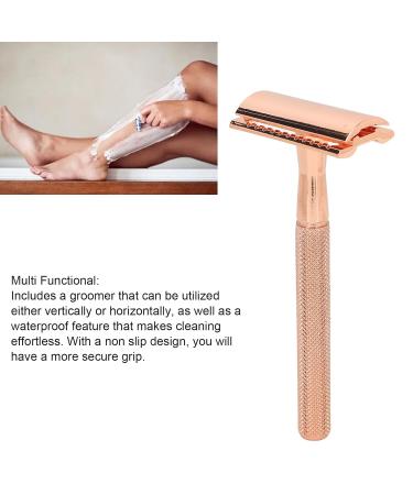 Premium Wet Razor Set for Men - Waterproof Safety Razor Tight & Clean Shave - Portable Metal Hair Blade Handle in Ros Gold - Perfect Gift for Him - Buy Online on SooperMarket.com