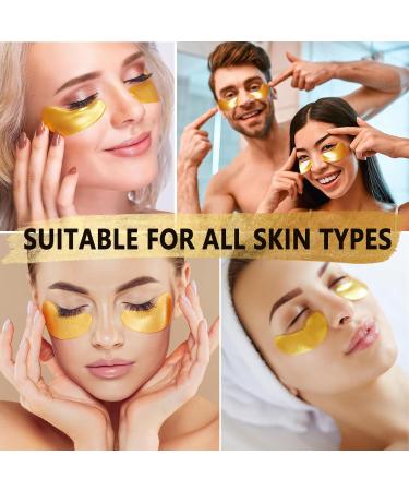 24K Gold Under Eye Patches (30 Pairs) - Collagen Gel Mask for Dark Circles Puffiness and Wrinkles - Nourishing Gift for Men & Women - Buy Online on SooperMarket.com