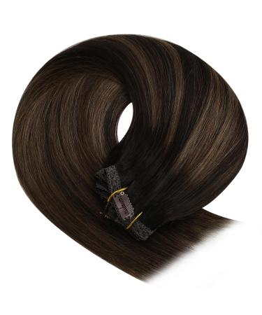 Youngsee Clip-In Extensions - Braun Balayage Real Hair Invisible Clips 120g 45cm (7PCs) - Remy Hair for Effortless Style - Buy Online on SooperMarket.com