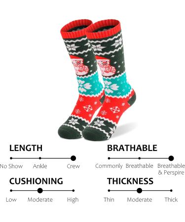 Hysenm Kids Ski Socks - 2 Pairs Warm Long Thick Snow Socks for Boys & Girls - Cotton Christmas Gift - Pattern 3 - X-Small - Buy Online on SooperMarket.com