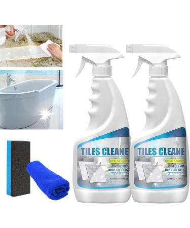 Tile Grout Cleaner Sprayer Powerful Grout Cleaner for Tile Floors Multifunction Bathroom Descaler Cleaner Stubborn Stains Cleaner Stone Stain Remover Cleaner Effective (2Pcs)