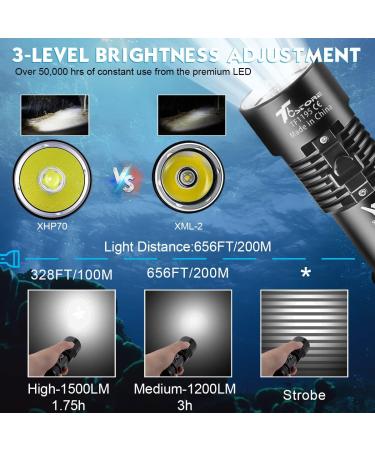 6000 Lumens Rechargeable Diving Flashlight - Super Bright Submersible Torch for Underwater Exploration - Buy Online on SooperMarket.com