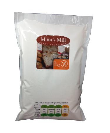 Quick Bread Mix - Gluten Free Bread Mix 1kg - Ideal for Bread Machines and Bread Makers - Rich in dietary fibre and Psyllium
