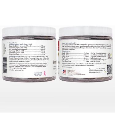 Wholistic Pet Organics Run Free Dog Joint Health Supplement - 120 Natural Hip and Joint Soft Chews for Mobility Support - Buy Online on SooperMarket.com