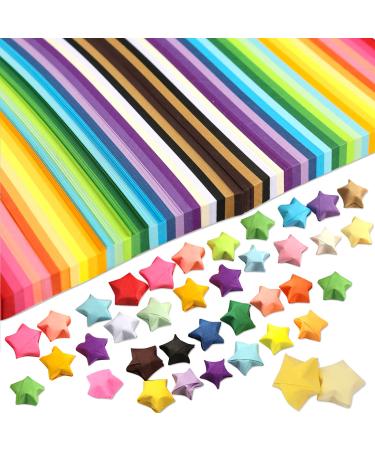 2060 Sheets Star Origami Paper 27 Assortment Color Star Paper Strip Double Sided Origami Stars Paper Solid Color Decoration Paper Strips DIY Hand Art Crafts