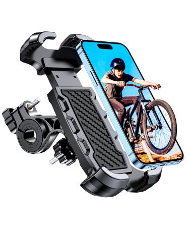 Mohard mobile phone holder bike never fall down 360 rotatable bike handlebar bags cell phone holder motorcycle cell phone holder bike for racing bike MTB compatible with 4.7-6.8 inch smartphone black