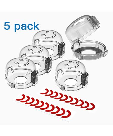 Child Safety Stove Knob Covers - 5 Pack with Double-Key Lock | Universal Gas Oven Knob Guards for Baby Proofing - Buy Online on SooperMarket.com