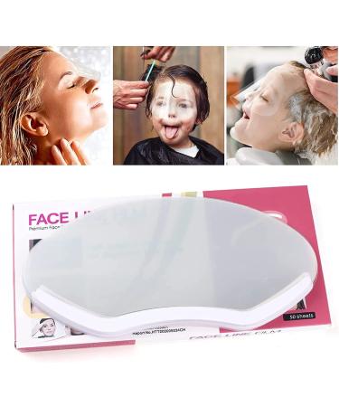 Kalolary 50 pcs hairdressing salon hairspray hair cut coloring transparent visor for haircut transparent visor facial protection for forehead eyes hair salon eyelashes or eyebrow protection