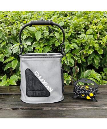 Drasry Collapsible Fishing Bait Bucket - Portable Multi-Functional Live Lures Bucket - Buy Online on SooperMarket.com