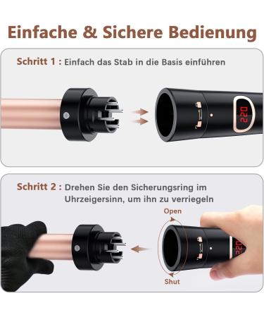 Bestope Pro 6 in 1 Curling Iron Set - Versatile Lockenstab with Attachments Ceramic Curling Wand for Perfect Curls Pink Gold 9-32mm International Shipping Available - Buy Online on SooperMarket.com