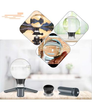 MerryNine 80mm K9 Crystal Photography Ball with Mini Tripod - Universal Camera Interface, Metal Base, Pouch - Perfect for Teaching Light Spectrum Physics and Art Decor - Buy Online on SooperMarket.com