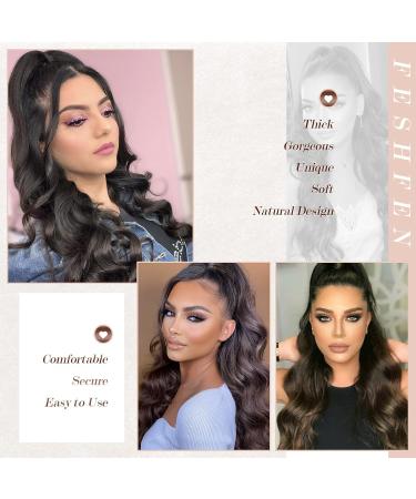 Feshfen 60cm Synthetic Wavy Curly Ponytail Hair Extension - Blonde & Bleach Blonde Options for Women - Buy Online on SooperMarket.com