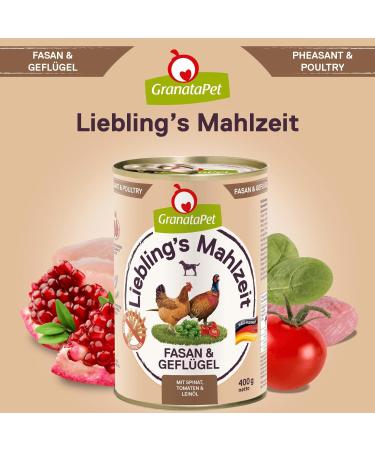 Granatapet Liebling's Meal Fasan & Poultry - Grain-Free Wet Dog Food (6 x 400g) | No Sugar Additives Single Feed - Buy Online on SooperMarket.com