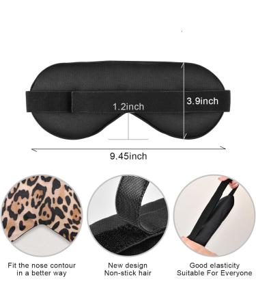 Haskirky Light Blocking Eye Mask - Adjustable Unisex Travel, Yoga, Meditation, Office Deep Sleep - Leopard Print - Buy Online on SooperMarket.com