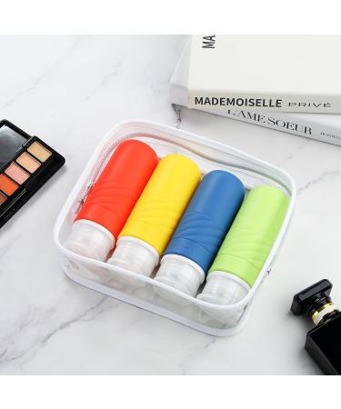 Gemice Travel Bottles for Toiletries CAA Approved 90ml Silicone Travel Bottles Leak Proof Squeezable Travel Size Containers Travel Essentials for Lotion Soap Liquid Shampoo BPA Free(4 Pack) Vibrant - Buy Online on SooperMarket.com