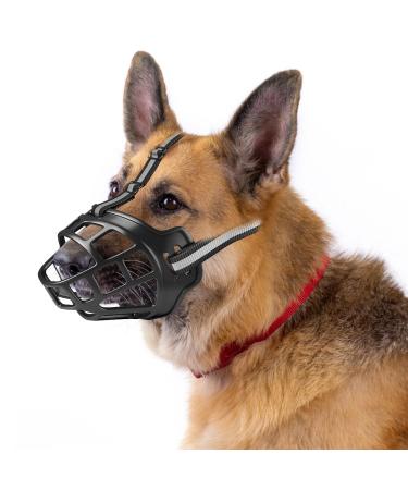 Muzzle for large dogs basket muzzle for dogs breathable all-round coverage of the and adjustable carriers for muzzles from medium and large dogs Prevention of barks biting and chewing (m) m (mouth circumference 31 35 cm pet approx. 22.6 kg).