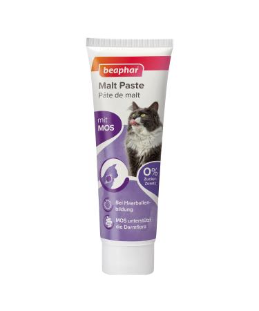 Beaphar - Malt Paste for Cats - promotes the departure of swallowed hair - with malt and MOS - supports the intestinal flora - 0% sugar additive - 100g malt paste 100 g (1 Pack)