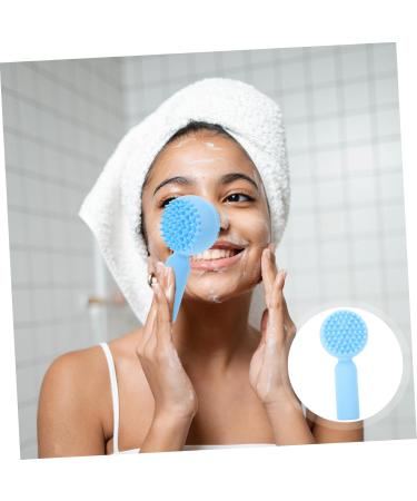 Healeved Face Pore Handheld Brush Facial Brush Silicone Bristles Face Cleaning 11.20X5.10X3.50CM Blue - Buy Online on SooperMarket.com