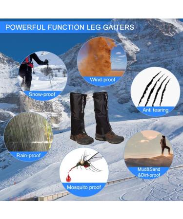 Hidewalker Waterproof Hiking Leg Guards Gaiters for Men & Women - Outdoor Hunting & Bike Accessories - Black Size M (41-43) - Buy Online on SooperMarket.com