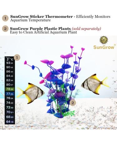SunGrow Aquarium Sticker Thermometer - Precise Temperature Measurement for Fish, Shrimps & Turtles - Easy Peel & Stick Installation - 2 Color Indicators - Buy Online on SooperMarket.com