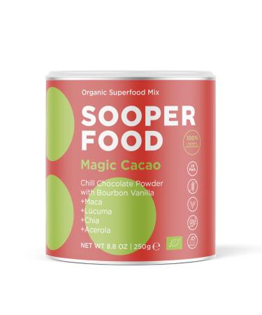 Sooper Food Magic Cacao Bourbon Vanilla 250g powder - highly concentrated organic vegan chocolate nut with bourbon vanilla & vitamin C - without added sugar - makes good mood - including with cocoa maca etc. Magic cacao bourbon vanilla 250 g (1 Pack)