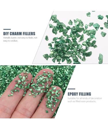 FRCOLOR 1 Glass Chip Nail Punk Ornament Crafts Colored Glass Vase Nail Art Crushed Glass Epoxy Filler Charms Nail Art Jewels Metal Filler Epoxy Crushed Glass 3d Crystal Jewelry Drill 0.5X0.3cm Green - Buy Online on SooperMarket.com