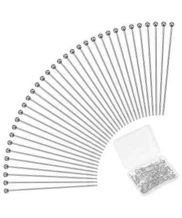 PH PandaHall 304 Stainless Steel Ball Head Pins  500pcs 40mm Jewelry Making Pins 21 Guage Bendable Headpin for Earring Pendant Bracelet Necklace Jewelry DIY Craft  Stainless Steel Color  Head: 2mm