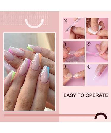 AORAEM Square Nail Tips 120 PCS - Soft Clear Gel Full Cover False Nails with Box - Buy Online on SooperMarket.com