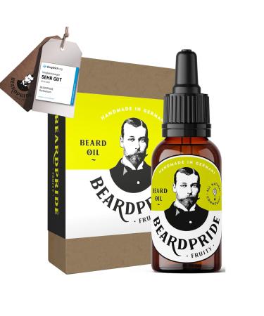 Beardpride Bio Bart l Men I Original Bart Oil From the Barbershop I Beard Care Oil For soft beard I 100% Naturreine Bartwuchs l I Beard Oil Fruchtig 30 ml (1 Pack)