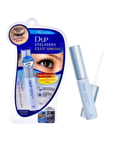 False Eyelash Glue Lash Glue for Eyelash Extensions Eye Makeup Super Strong Lash Glue Hold Waterproof Eye Lash Glue for Strip Lashes Japanese Adhesive Lashes Glue Super Hard Fixer 502 Clear