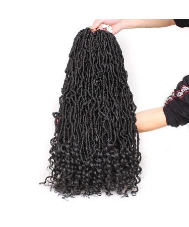 Leeven 24 Inch Goddess Faux Locs Crochet Hair 6 Packs - Long Soft Locs Braiding Hair with Curly Ends - Natural Black Synthetic Bohemian Locs Extensions for Women - Buy Online on SooperMarket.com