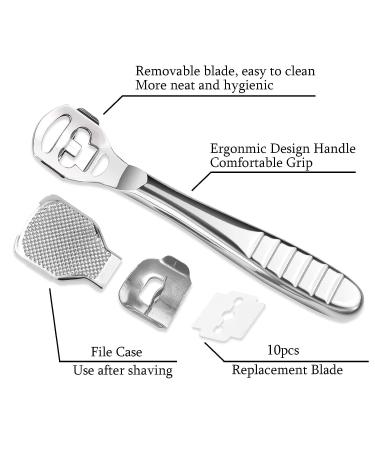 52 Pcs Callus Shaver Set - Stainless Steel Foot Razor with 50 Blades | Foot Care Tools for Hard Dry Skin Removal | Hand & Feet Callus Remover - Buy Online on SooperMarket.com