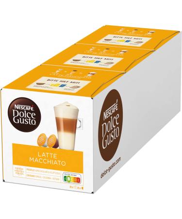 Nescaf Dolce Gusto Latte Macchiato 48 coffee capsules aromatic espresso 3 -layer delicacy made of fine milk foam aroma sealed capsules 3x16 capsules) 16 pieces (3 -pack)