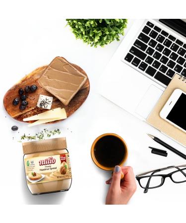 NUTIO Creamy Hazelnut Spread 14oz - 92% More Hazelnut, 37% Less Sugar, Palm Oil Free - Gluten Free, Non-GMO, Eco-Friendly Glass Jar - Perfect for Pancakes & Waffles - 1 Pack - Buy Online on SooperMarket.com