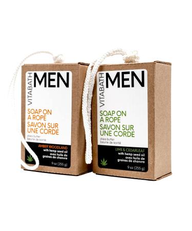 Vitabath Lime & Cedarleaf Soap on a Rope with Hemp Oil & Shea - 9 oz | Hydrating Body Cleanser for Men & Women - Buy Online on SooperMarket.com
