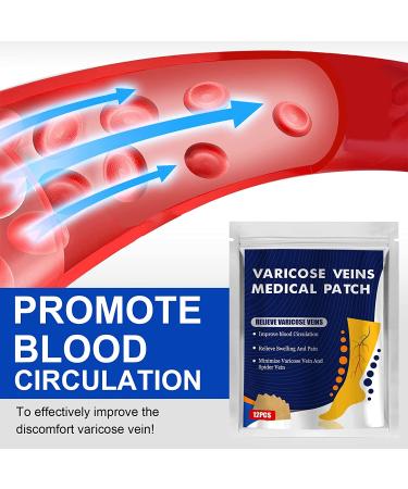 EFINITYER Varicose Veins Treatment Patch - Promotes Metabolism, Improves Blood Circulation, Relieves Heavy Tired Legs - Yellow (12 Pcs) - Buy Online on SooperMarket.com