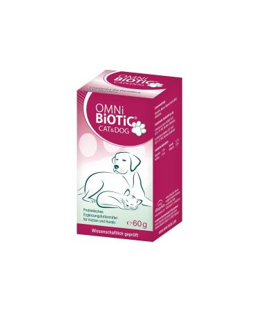 Omni Biotic Cat & Dog |60g |2 bacterial strains |Up to 7.5 billion germs per daily dose |Powder |Probiotic supplementary feed for dogs and cats