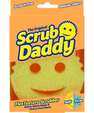 Scrub Daddy Original Scratch Free FlexTexture Scrubbing Sponge, Yellow 1 Count (Pack of 1) Original (Yellow)