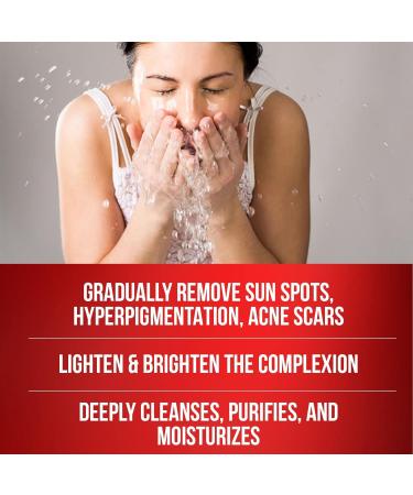 Kojic Acid Face Wash 4oz - Natural Brightening Cleanser for Dark Spot & Acne Scar Removal with Turmeric - Fresh Mango Papaya Scent - Made in USA - Buy Online on SooperMarket.com