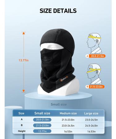 AstroAI Balaclava Ski Mask - Winter Fleece Thermal Face Mask for Men and Women - Windproof, Breathable, Cold Weather Gear for Skiing, Riding, Snowboarding - Black Medium - Buy Online on SooperMarket.com