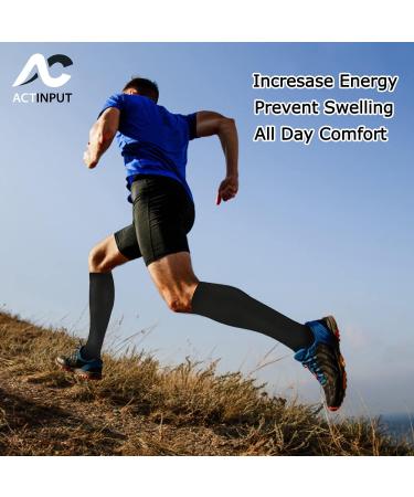 ACTINPUT Compression Socks 8 Pairs 15-20mmHg for Women & Men - Nurse Medical Running Support - Black Large/X-Large - Buy Online on SooperMarket.com