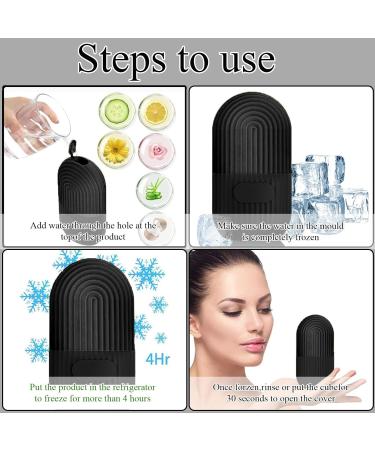 Buy Silicone Ice Roller Face Reusable Ice Roller for Smooth Skin & Illuminated Eyes (Black) | Perfect for Pore Reduction - Buy Online on SooperMarket.com