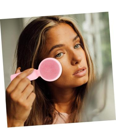 FOYTOKI Silicone Face Brush Silicone Facial Brush Face Scrubber Exfoliator Brush Exfoliate for Face Scrubber Facial Exfoliator Brush Face Silicone Scrubber Silicone Scrubber for Face 11x5cm Pink - Buy Online on SooperMarket.com