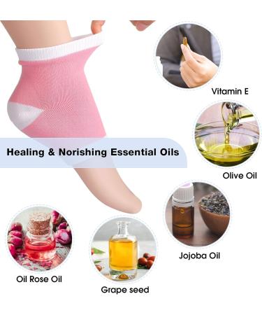 JAGELY Moisturizing Heel Socks - 7 Pairs Spa Gel Socks for Cracked Heels | Repair Dry Skin for Men & Women - Buy Online on SooperMarket.com